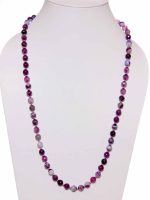 Purple Onyx Semi Precious Stone Necklace Feels Very Secure