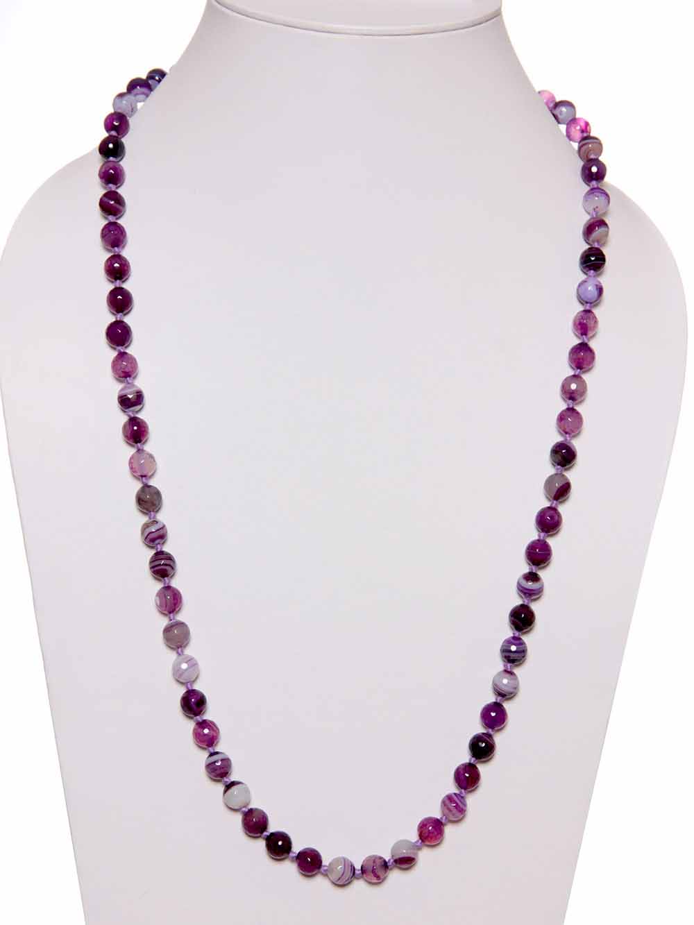 00125.jpg Purple Onyx Semi Precious Stone Necklace Feels Very Secure - Image 1