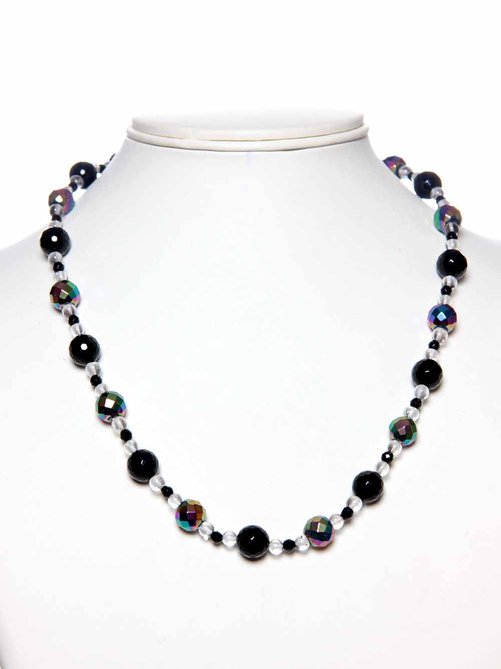 00134.jpg Beautiful & Genuine Onyx Quartz Semi Precious Gemstone Necklace - Image 1