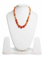 Orange Onyx Healing Crystal Semi Precious Stone Graduation Necklace