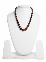 Genuine Multicolor Round Bead Onyx Crystal Semi Precious Necklace
