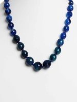 Natural Round Bead Blue Onyx Healing Semi Precious Stone Necklace - Image 2