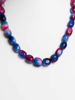 Genuine Multi Onyx Tumble Semi Precious Healing Crystal Stone Necklace