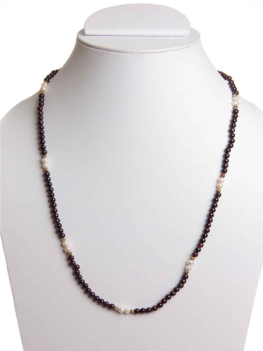 00318.jpg Genuine Healing Pearl & Garnet Stone Semi Precious Survival Necklace - Image 1