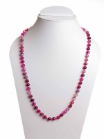 Natural Reiki Crystal Pink Onyx Semi Precious Gemstone Classy Necklace