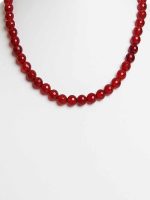 Semi Precious Red Onyx Reiki Crystal Chakra Healing Gemstone Necklace - Image 2