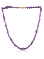 Natural Reiki Crystal Amethyst Semi Precious Necklace Releases Tension