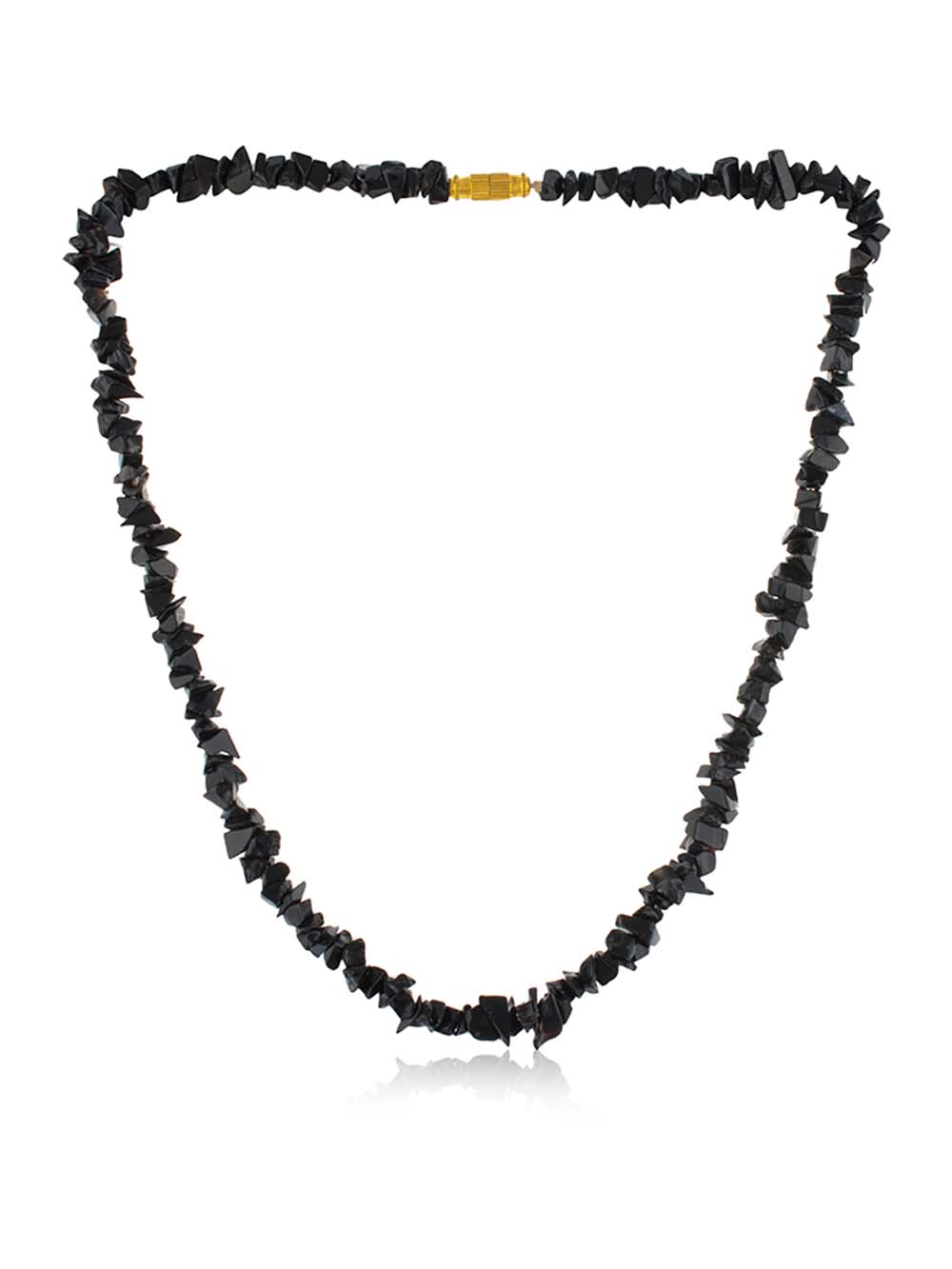 00331.jpg Genuine Reiki Crystal Black Onyx Chips Semi Precious Gemstone Necklace - Image 1