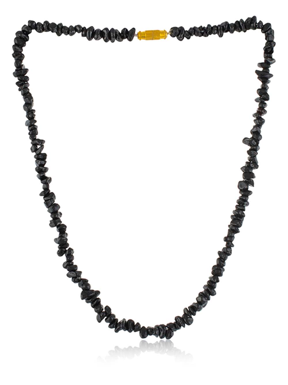 00332.jpg Genuine Black Spinal Healing Crystal Semi Precious Gemstone Necklace - Image 1
