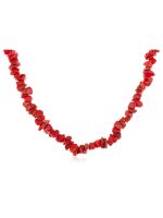 Genuine Healing Reiki Red Coral Semi Precious Gemstone Chips Bracelet - Image 2