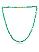 Natural Reiki Crystal Green Onyx Chips Semi Precious Stone Necklace