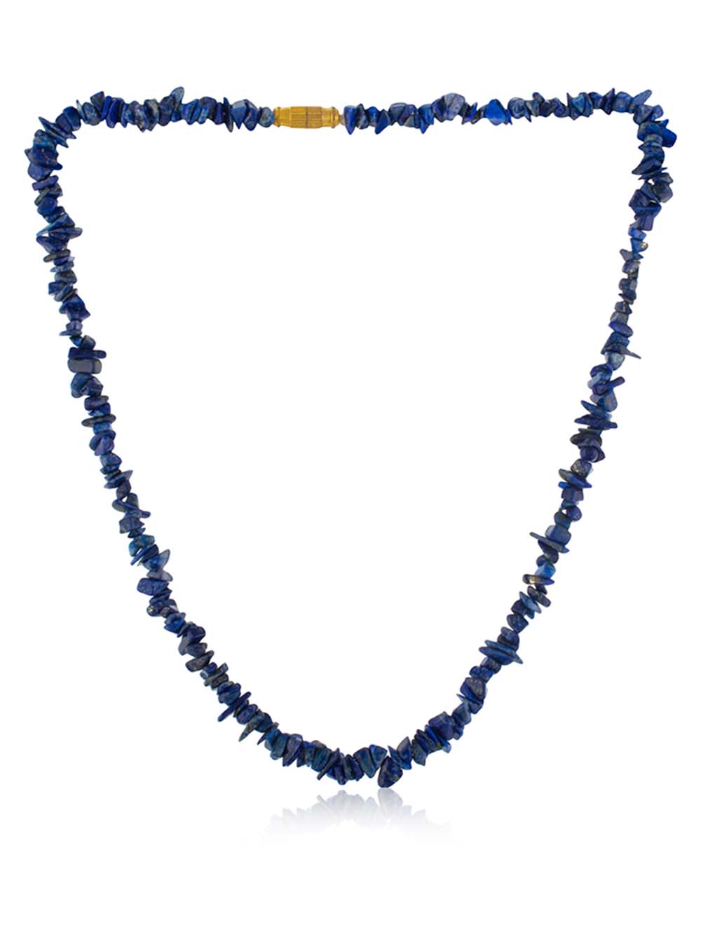 00345.jpg Genuine Blue Reiki Crystal Lapis Lazuli Semi Precious Stone Necklace - Image 1