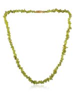 Natural Green Peridot Reiki Crystal Semi Precious Stone Necklace