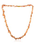 Natural Healing Chakra Peach Semi Precious Moonstone Stone Necklace