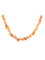Natural Healing Chakra Peach Semi Precious Moonstone Stone Necklace - Image 2