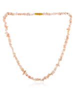 Natural Reiki Crystal Pink Opal Semi Precious Gemstone Chips Necklace