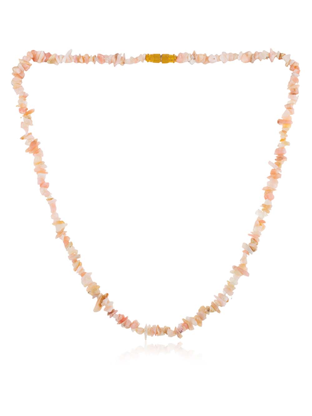 00353.jpg Natural Reiki Crystal Pink Opal Semi Precious Gemstone Chips Necklace - Image 1