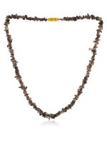 Genuine Healing Light Black Quartz Semi Precious Gemstone Necklace