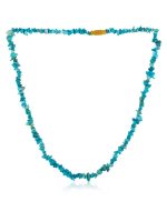 Genuine Healing Crystal Blue Turquoise Precious Stone Chips Necklace