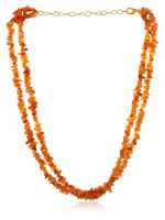 Genuine Crystal Reiki Carnelian Semi Precious Stone Necklace For Peace