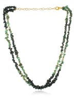 Emerald Green Chips Semi Precious Necklace Physical Emotional Love