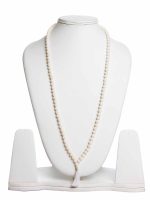 Natural 6.5 Mm Beads White Coral Crytal Semi Precious Stone Necklace