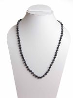 Natural Reiki Crystal Snowflake Obsidian Semi Precious Gemstone Necklace