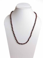 Genuine Chakra Mahogany Obsidian Crystal Semi Precious Stone Necklace