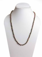 Natural Third Eye Chakra Unakite Crystal Semi Precious Stone Necklace