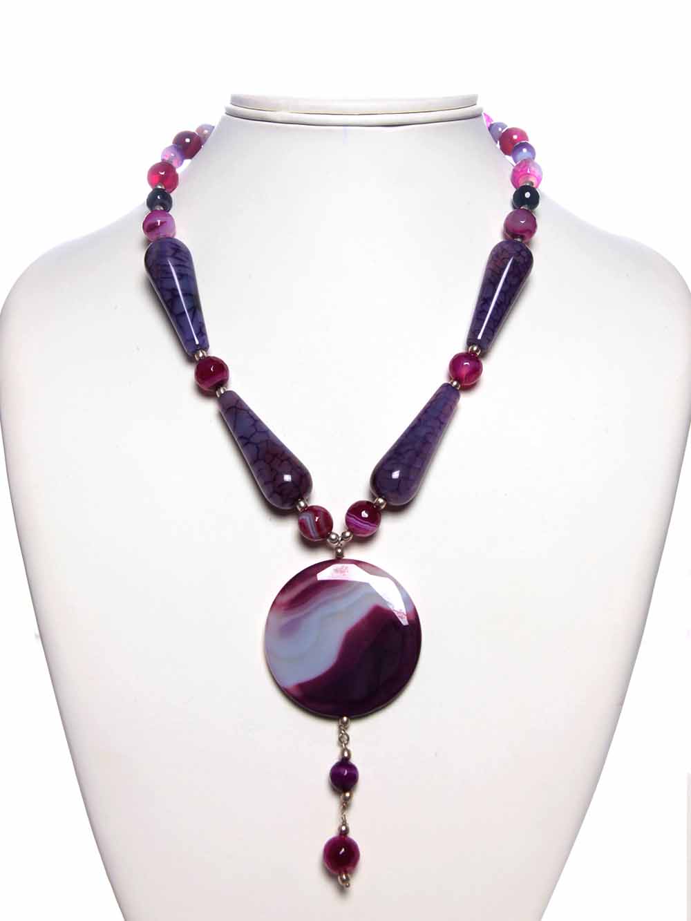 1-37.jpg Handcrafted Natural Multicolor Reiki Onyx Semi Precious Stone Necklace - Image 1
