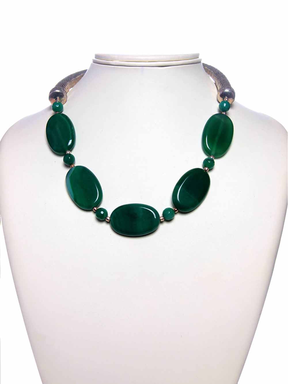 1-40.jpg Green Onyx Chakra Healing Semi Precious Gemstone 18″ Feminine Necklace - Image 1