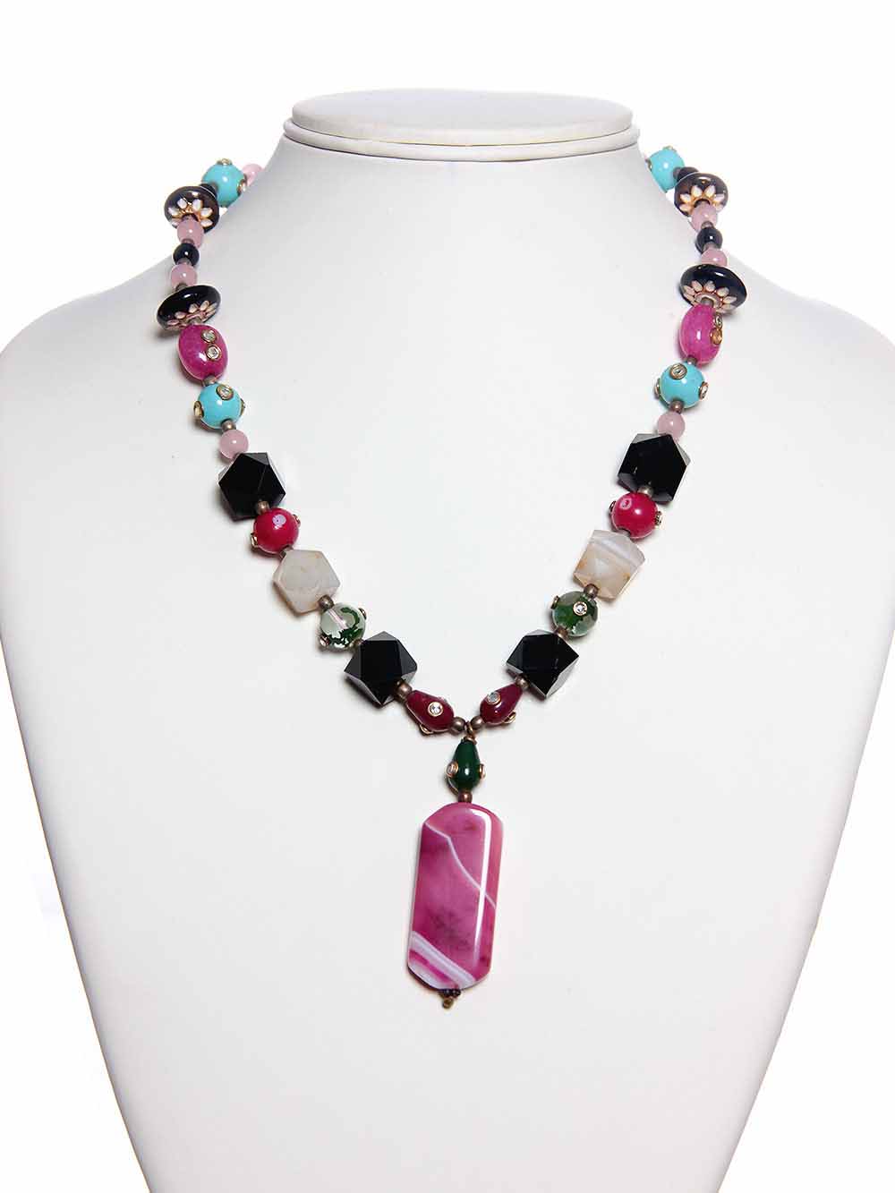 1-53.jpg Natural Certified Multicolor Onyx Stone Crystal Semi Precious Necklace - Image 1