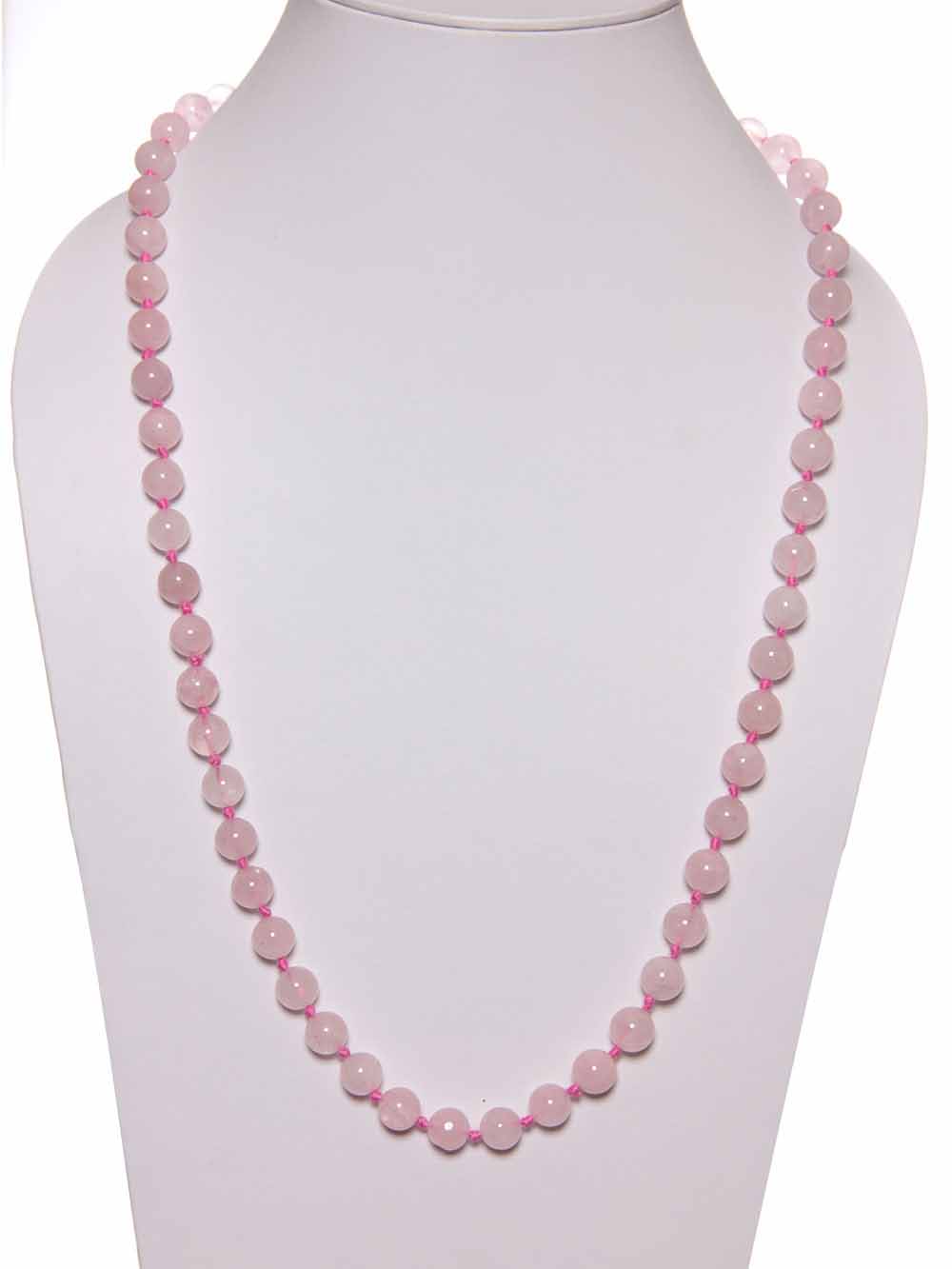 1-70.jpg Beautiful Rose Quartz Powerful Energy Semi Precious Stone Necklace - Image 1