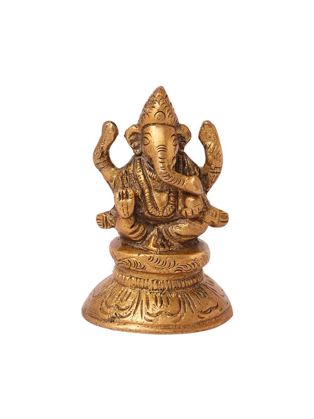 1-87.jpg Home Decore Medium Size Brass Ganesh Statue - Image 1