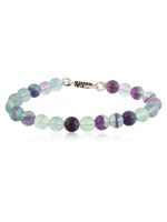 Natural Round Bead Reiki Crystal Multi Fluorite Semi Precious Bracelet