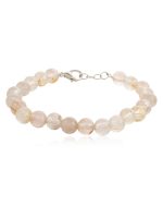 Genuine Beige Rutilated Quartz Crytal Semi Precious Gemstone Bracelet