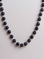 7 Chakra Round Bead Blue Sunstone Stone Crystal Semi Precious Necklace - Image 2