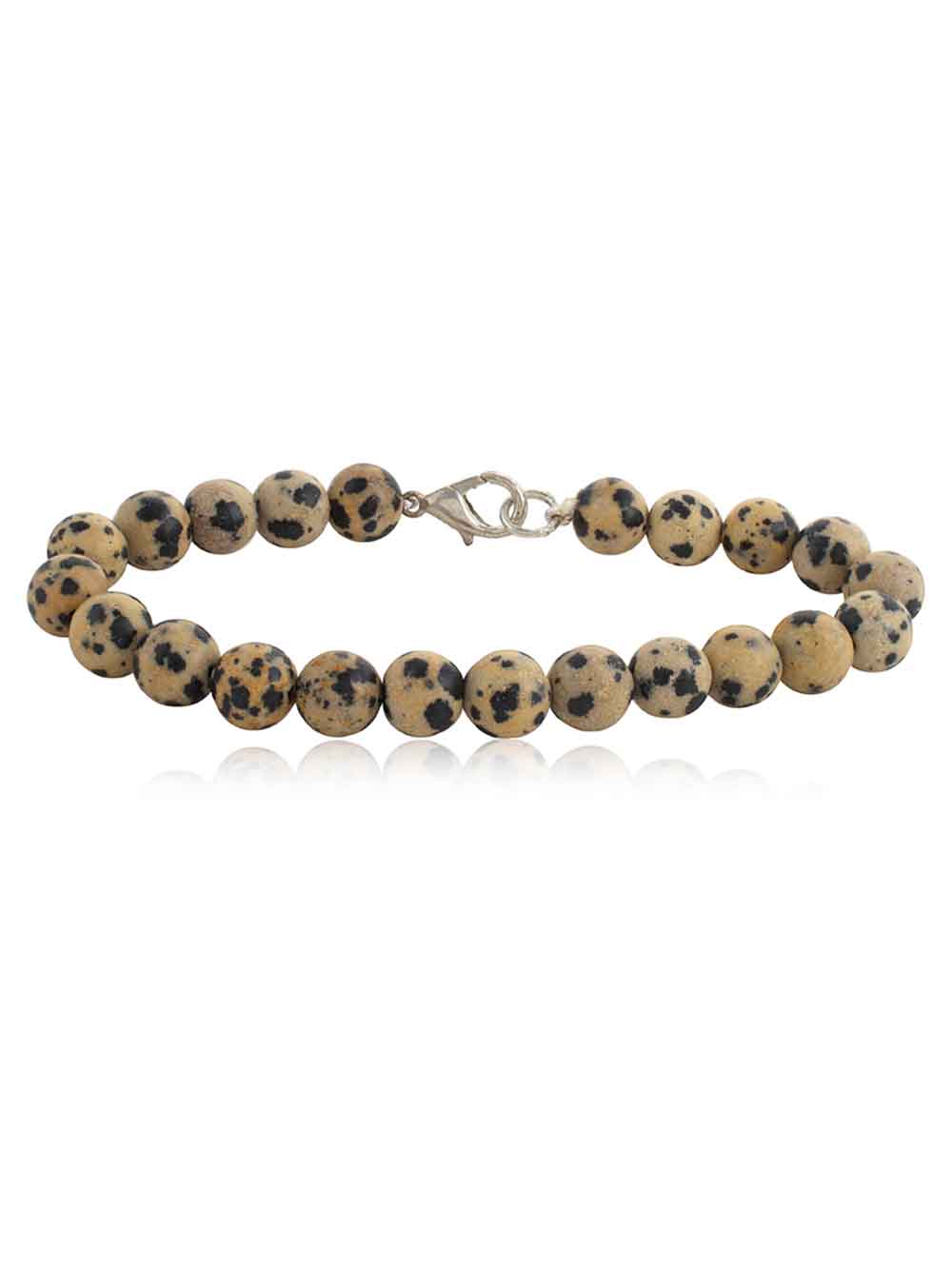 203.jpg Natural Dalmation Jasper Semi Precious Stone Bracelet Tackle Problems - Image 1