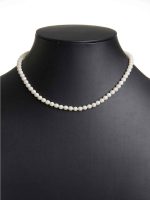 6.5 Mm Beads White See Shell Pearl Crytal Semi Precious Stone Necklace - Image 3