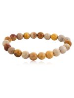 Natural Peach Crytal Fossilized Coral Semi Precious Stone Bracelet