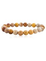 Natural Peach Crytal Fossilized Coral Semi Precious Stone Bracelet - Image 2