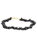 Natural Healing Crytal Black Spinal Semi Precious Stone Chips Bracelet