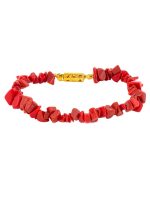 Genuine Reiki Crystal Red Coral Semi Precious Chips Gemstone Bracelet
