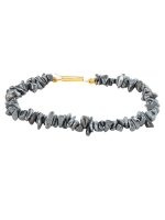 Natural Black Reiki Hematite Semi Precious Gemstone Bracelet For Spine