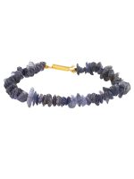Genuine Blue Crystal Iolite Semi Precious Gemstone Chips Bracelet