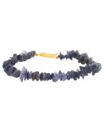 Genuine Blue Crystal Iolite Semi Precious Gemstone Chips Bracelet - Image 2