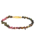 Natural Multi Tourmaline Crystal Semi Precious Gemstone Chips Bracelet