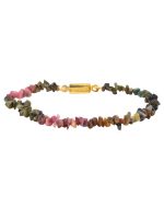 Natural Multi Tourmaline Crystal Semi Precious Gemstone Chips Bracelet - Image 2