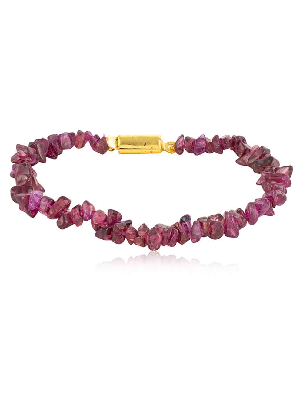 3085.jpg Purple Garnet Chips Semi Precious Stone Bracelet Purify Chakras - Image 1