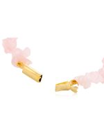 Genuine Healing Crytal Rose Quartz Semi Precious Stone Chips Bracelet - Image 3